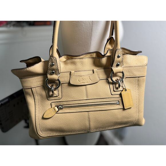 Coach Penelope Pebbled Leather Satchel in Marigold - Picture 1 of 12